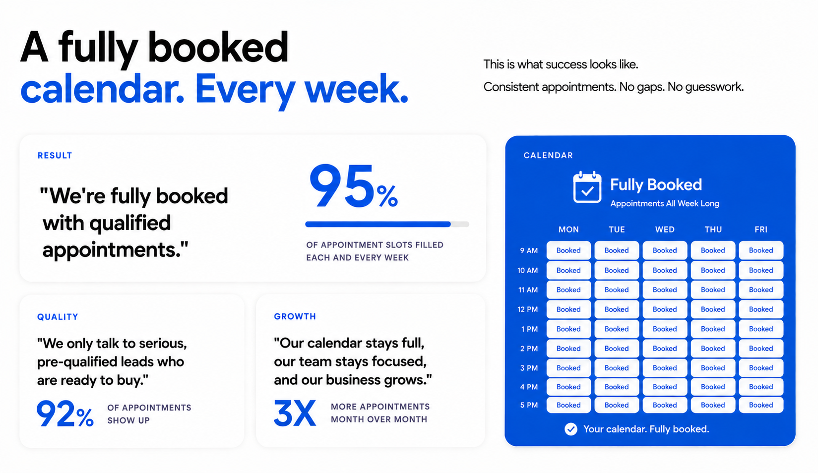 LeadAI fully booked appointment calendar
