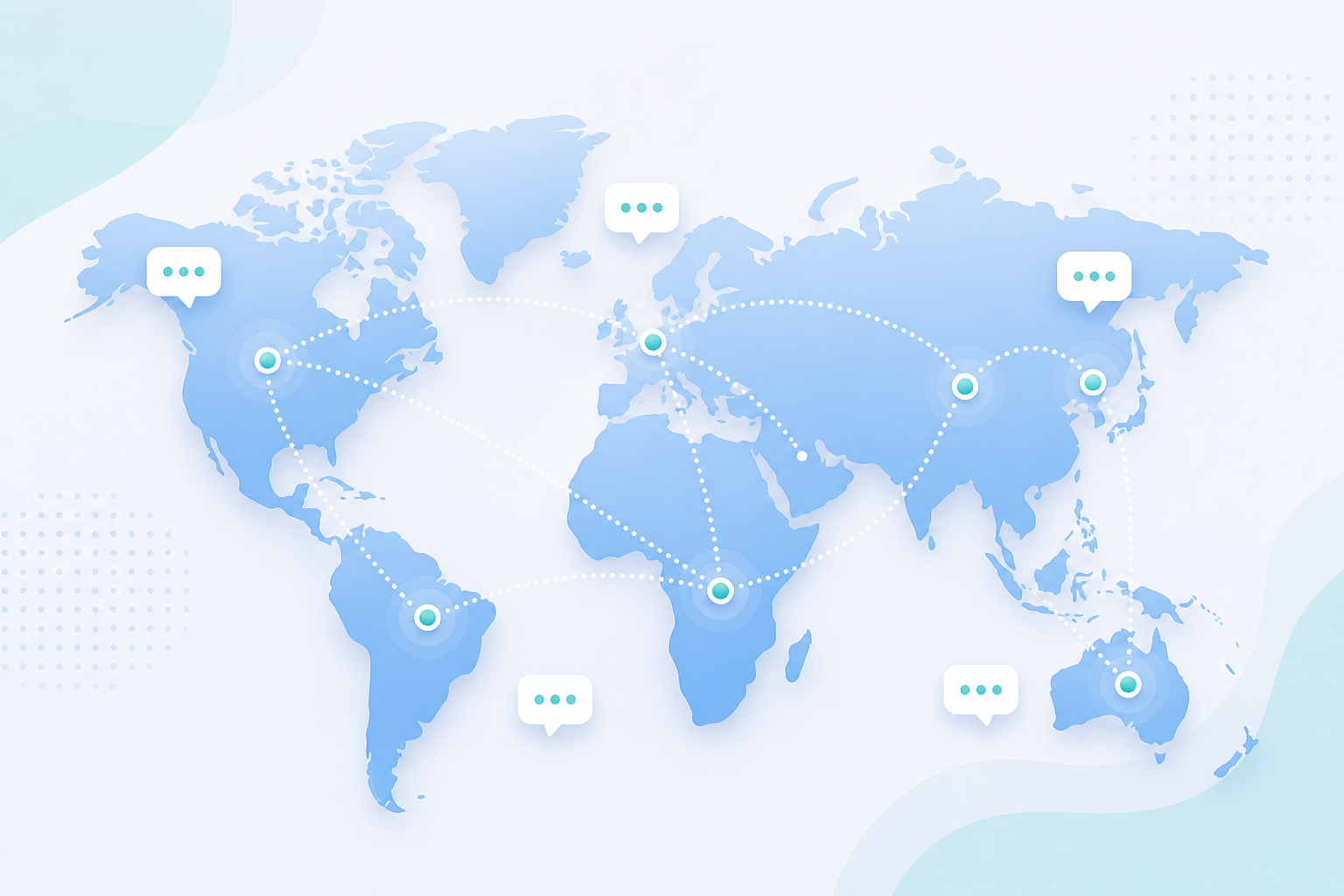 World map showing global business coverage