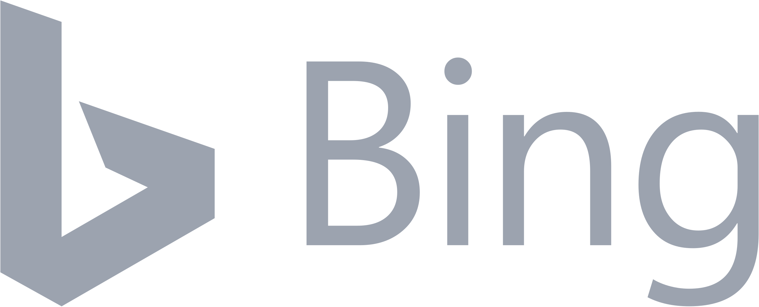 the bing logo on a black background with link to bing