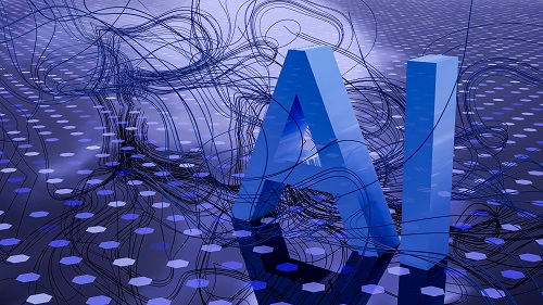 a blue letter ai on a blue background