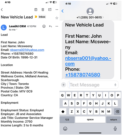 LeadAI Text and Email Image